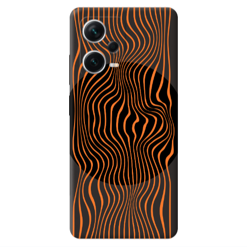 Xiaomi Poco X5 Trapezoidal lines Black Colored Silicone TPU Θήκη