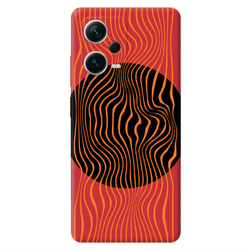 Xiaomi Poco X5 Trapezoidal lines Red Colored Silicone TPU Θήκη
