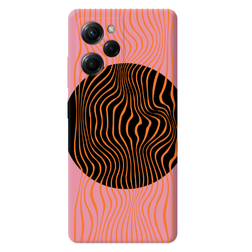 Xiaomi Poco X5 Pro Trapezoidal lines Pink Colored Silicone TPU Θήκη