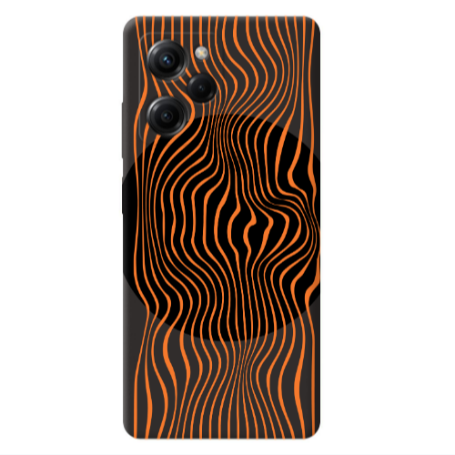 Xiaomi Poco X5 Pro Trapezoidal lines Black Colored Silicone TPU Θήκη