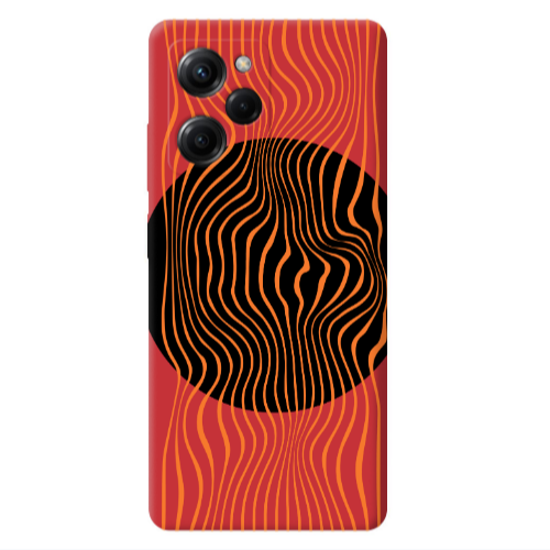 Xiaomi Poco X5 Pro Trapezoidal lines Red Colored Silicone TPU Θήκη
