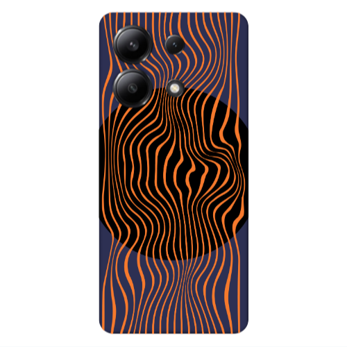 Xiaomi Redmi Note 13 4G Trapezoidal lines Dark blue Colored Silicone TPU Θήκη