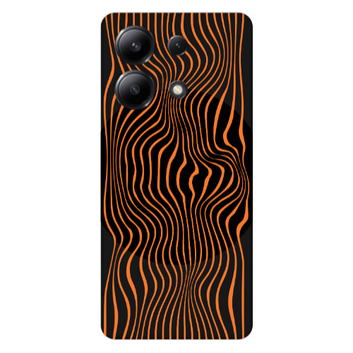 Xiaomi Redmi Note 13 4G Trapezoidal lines Black Colored Silicone TPU Θήκη
