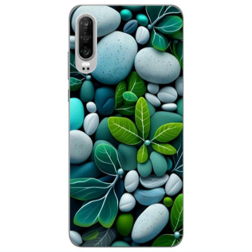 Huawei P30 Pebbles Transparent Silicone TPU Θήκη