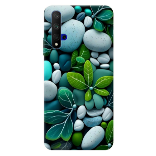 Huawei Nova 5 T Pebbles Transparent Silicone TPU Θήκη
