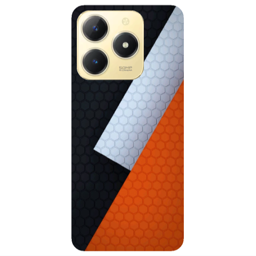 Realme C61 Coated hexagon Transparent Silicone TPU Θήκη