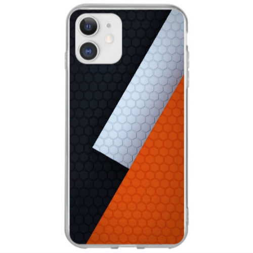 Apple iPhone 12 Coated hexagon Transparent Silicone TPU Θήκη