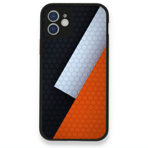 Apple iPhone 12 Coated hexagon Black Glossy Θήκη