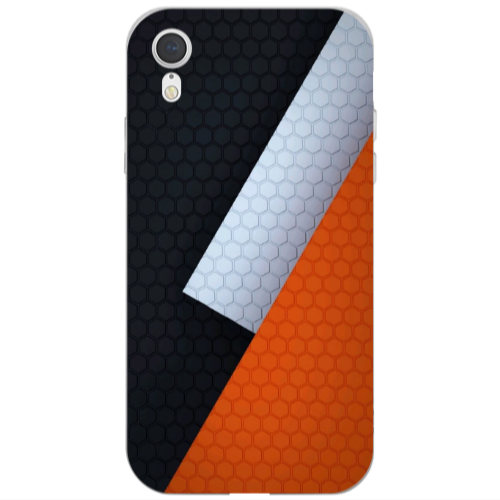 Apple iPhone Xr Coated hexagon Transparent Silicone TPU Θήκη