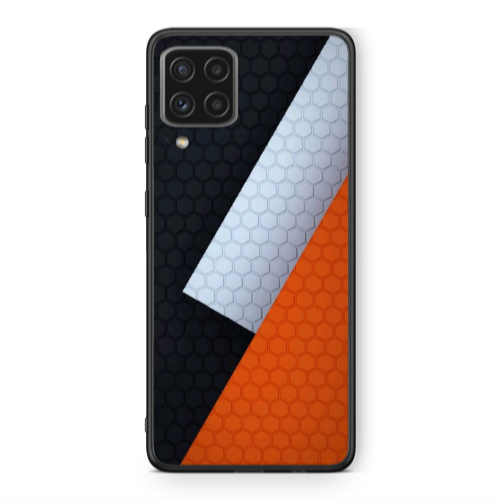 Samsung A22 4G Coated hexagon Black Glossy Θήκη
