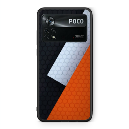 Xiaomi Poco X4 Pro Coated hexagon Black Glossy Θήκη