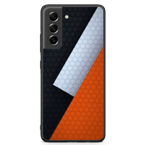 Samsung S21 FE Coated hexagon Black Glossy Θήκη