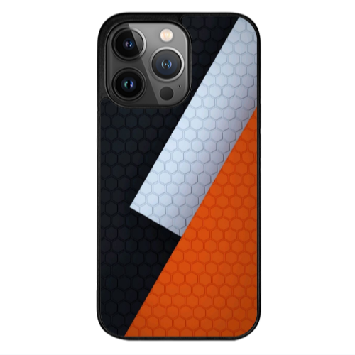 Apple iPhone 12 Pro Max Coated hexagon Black Glossy Θήκη