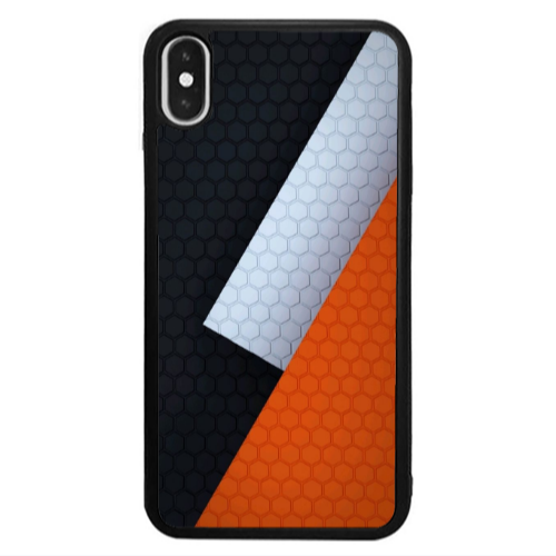 Apple iPhone Xs Coated hexagon Black Glossy Θήκη