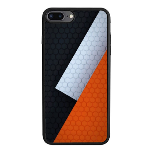 Apple iPhone 7 Plus Coated hexagon Black Glossy Θήκη