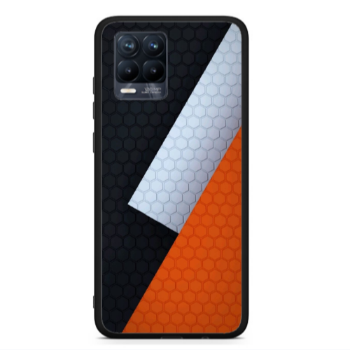 Realme 8  Coated hexagon Black Glossy Θήκη