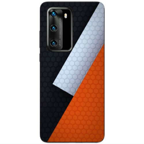 Huawei P40 Coated hexagon Transparent Silicone TPU Θήκη