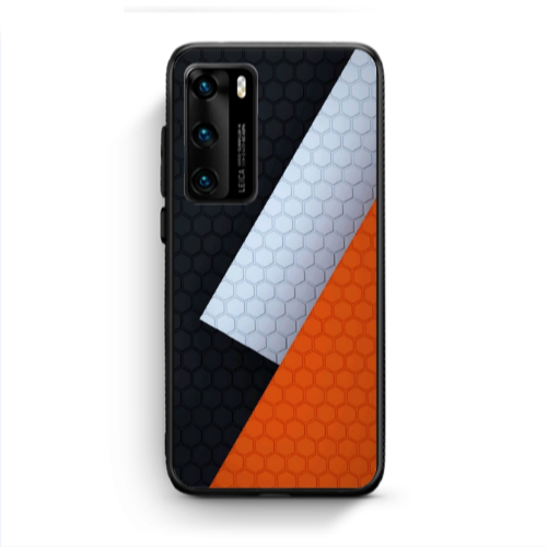 Huawei P40 Coated hexagon Black Glossy Θήκη