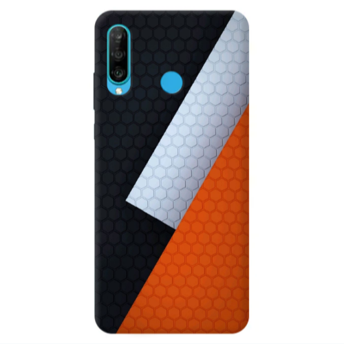 Huawei P30 Lite Coated hexagon Transparent Silicone TPU Θήκη