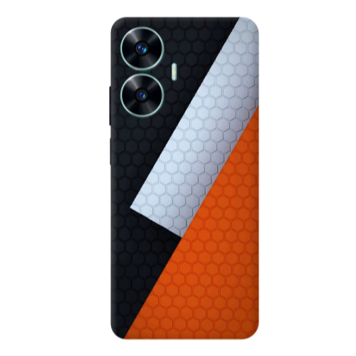Realme C55 Coated hexagon Transparent Silicone TPU Θήκη