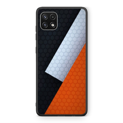 Samsung A22 5G Coated hexagon Black Glossy Θήκη