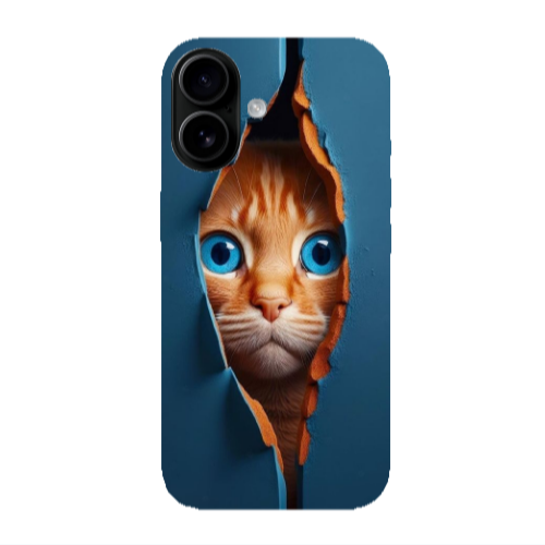 Apple Iphone 16 plus Cat Blue Eyes Transparent Silicone TPU Θήκη