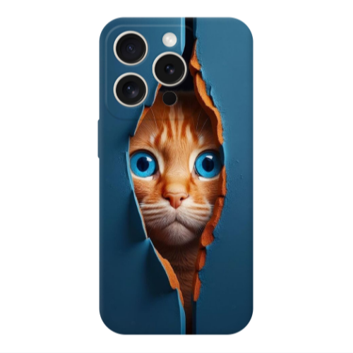 Apple Iphone 16 Pro Max Cat Blue Eyes Transparent Silicone TPU Θήκη