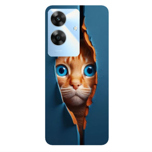 Realme Note 60 Cat Blue Eyes Transparent Silicone TPU Θήκη