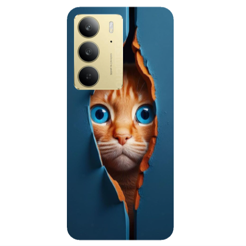 Realme C 75 Cat Blue Eyes Transparent Silicone TPU Θήκη