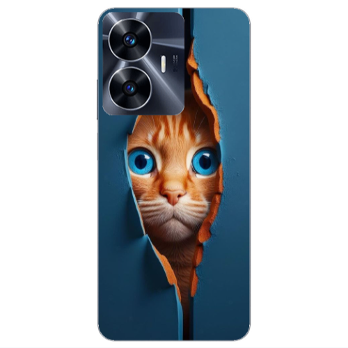 Realme Note 50 Cat Blue Eyes Transparent Silicone TPU Θήκη