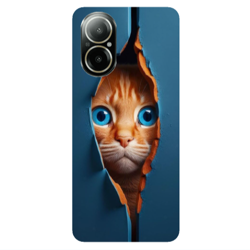 Realme C67 Cat Blue Eyes Transparent Silicone TPU Θήκη