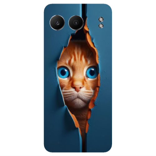 Oneplus Nord 4 Cat Blue Eyes Transparent Silicone TPU Θήκη