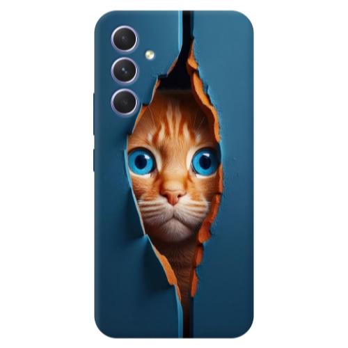 Samsung A56 Cat Blue Eyes Transparent Silicone TPU Θήκη