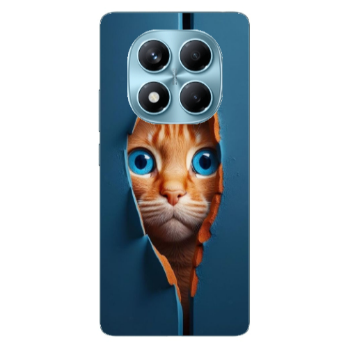 Xiaomi Redmi Note 14 Pro Cat Blue Eyes Transparent Silicone TPU Θήκη