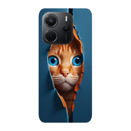 Xiaomi Redmi Note 14 Cat Blue Eyes Transparent Silicone TPU Θήκη