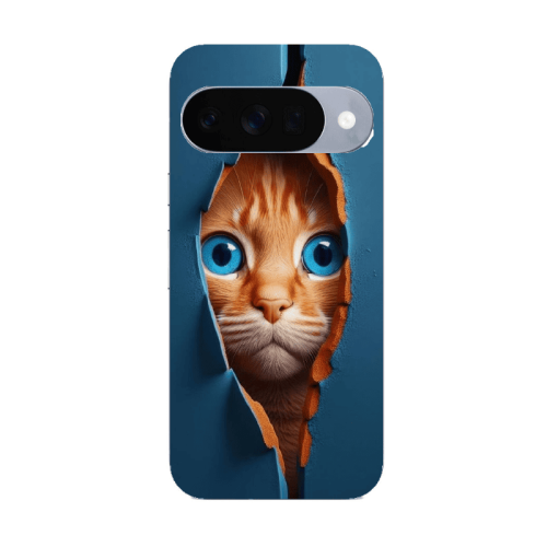 Google Pixel 10 Cat Blue Eyes Transparent Silicone TPU Θήκη