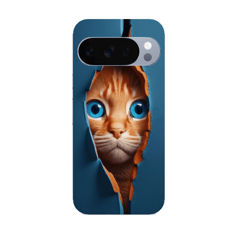 Google Pixel 10 Pro Cat Blue Eyes Transparent Silicone TPU Θήκη