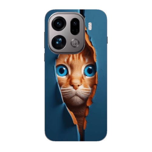 Oppo Find X9 Pro Cat Blue Eyes Transparent Silicone TPU Θήκη