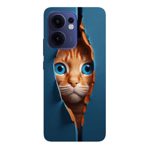 Oppo Reno13 FS Cat Blue Eyes Transparent Silicone TPU Θήκη