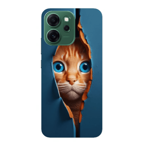 Oppo Reno 14 FS Cat Blue Eyes Transparent Silicone TPU Θήκη