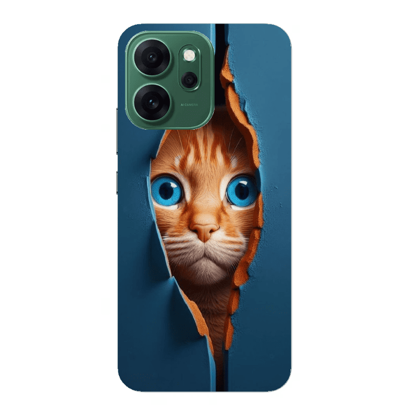 Oppo 14 F Cat Blue Eyes Transparent Silicone TPU Θήκη