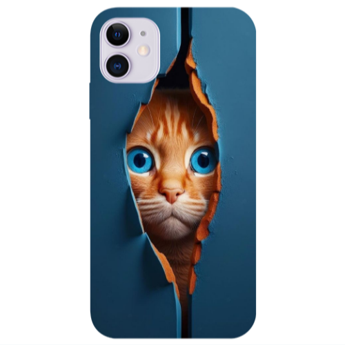 Apple iPhone 11  Cat Blue Eyes Transparent Silicone TPU Θήκη