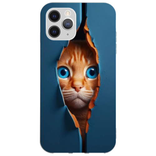 Apple iPhone 11 Pro Cat Blue Eyes Transparent Silicone TPU Θήκη