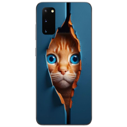 Samsung S20 Cat Blue Eyes Transparent Silicone TPU Θήκη