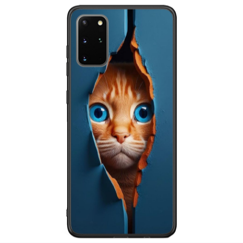 Samsung S20 Cat Blue Eyes Black Glossy Θήκη