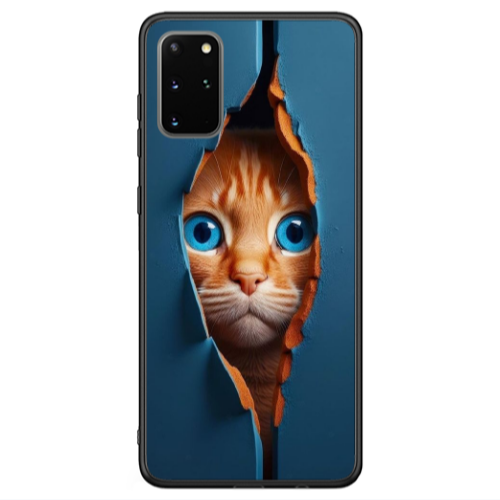 Samsung S20 FE Cat Blue Eyes Black Glossy Θήκη