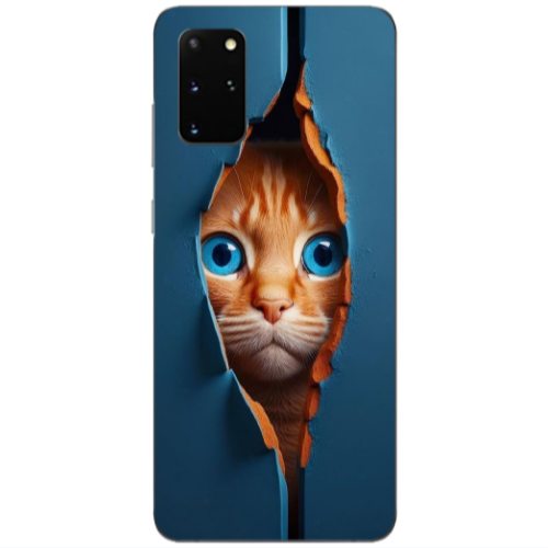 Samsung S20 Plus Cat Blue Eyes Transparent Silicone TPU Θήκη