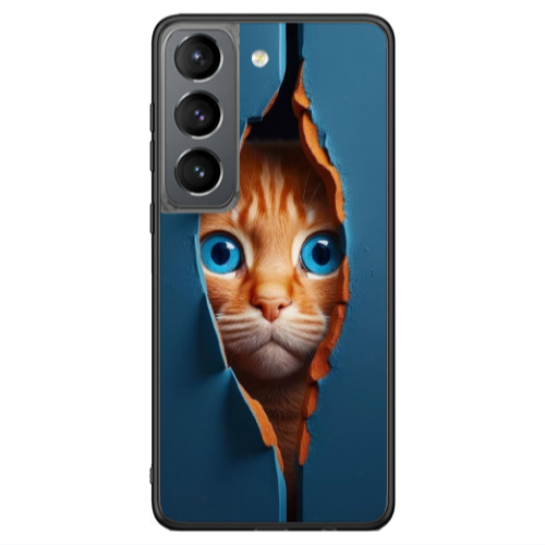 Samsung S21 Ultra Cat Blue Eyes Black Glossy Θήκη