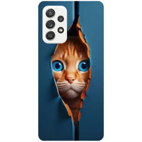 Samsung A33 Cat Blue Eyes Transparent Silicone TPU Θήκη