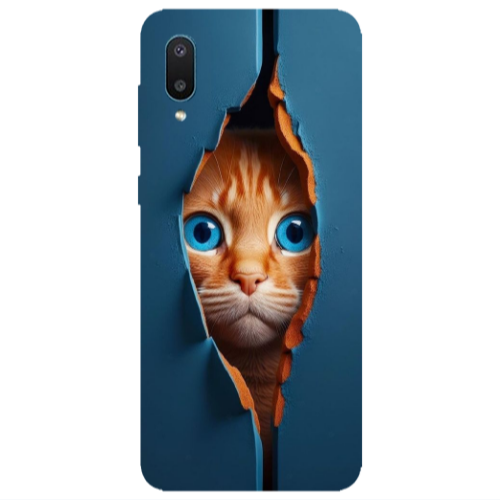 Samsung A02 Cat Blue Eyes Transparent Silicone TPU Θήκη